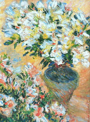Azáleas Brancas Em Uma Panela (Claude Monet) - Reprodução com Qualidade Museu