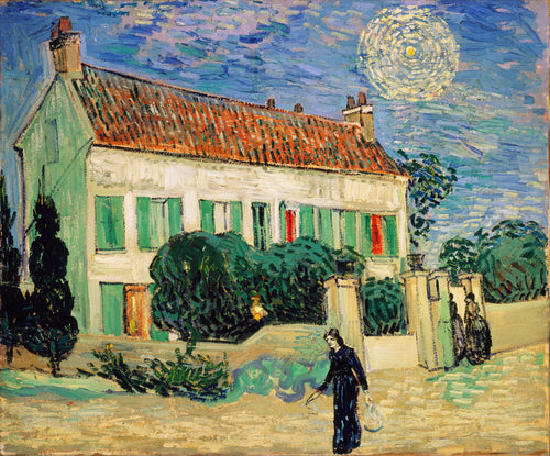 Casa Branca à Noite (Vincent Van Gogh) - Reprodução com Qualidade Museu