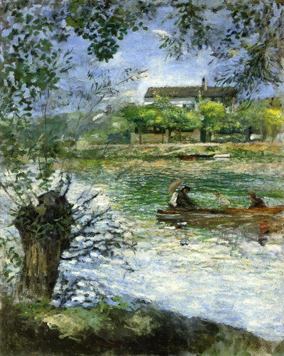 Salgueiros e bonecos em um barco (Pierre-Auguste Renoir) - Reprodução com Qualidade Museu