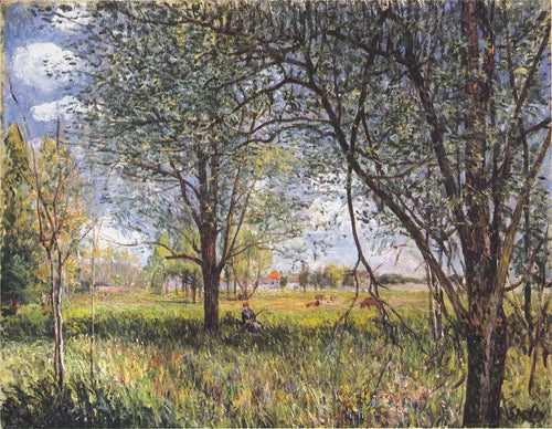Salgueiros em um campo, tarde (Alfred Sisley) - Reprodução com Qualidade Museu