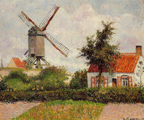 Moinho de vento em Knokke, Bélgica (Camille Pissarro) - Reprodução com Qualidade Museu