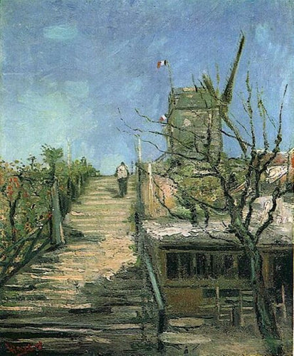 Moinho de Vento em Montmartre (Vincent Van Gogh) - Reprodução com Qualidade Museu