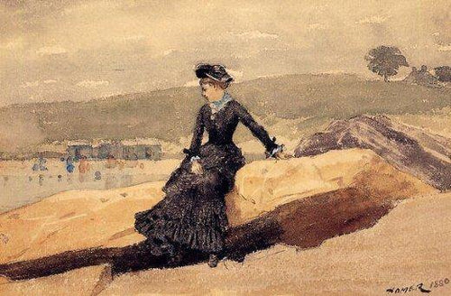 Garota na praia (Winslow Homer) - Reprodução com Qualidade Museu