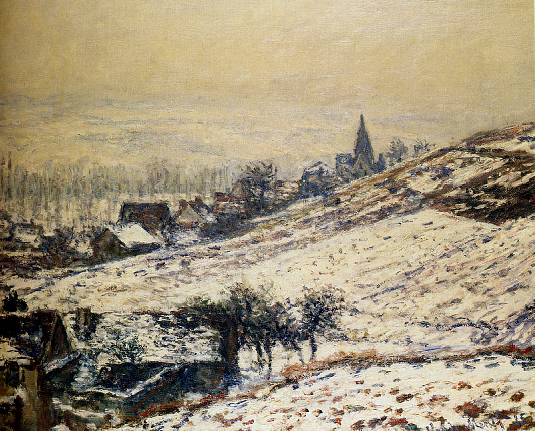 Inverno em Giverny (Claude Monet) - Reprodução com Qualidade Museu