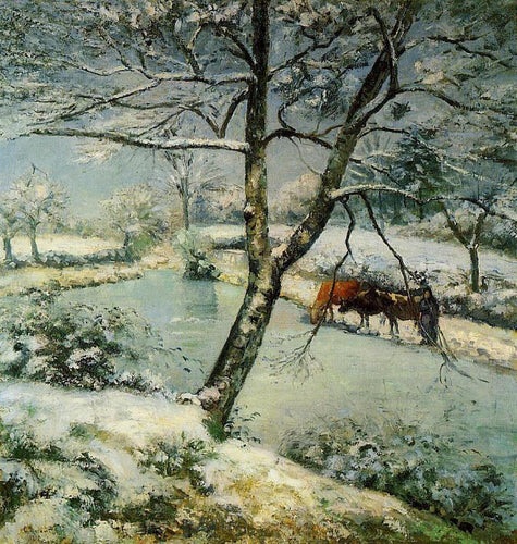 Inverno em Montfoucault (Camille Pissarro) - Reprodução com Qualidade Museu