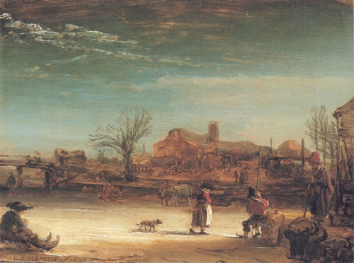 Paisagem de inverno (Rembrandt) - Reprodução com Qualidade Museu