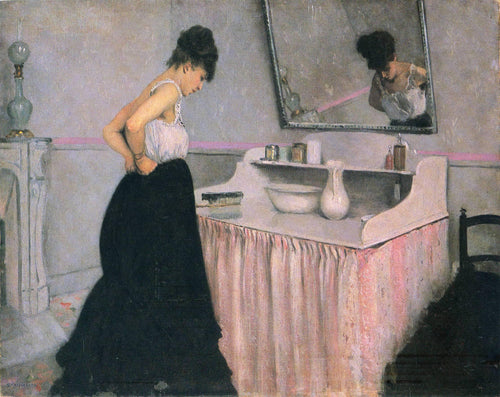 Mulher em uma penteadeira (Gustave Caillebotte) - Reprodução com Qualidade Museu