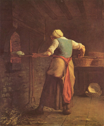 Mulher Assando Pão (Jean-François Millet) - Reprodução com Qualidade Museu