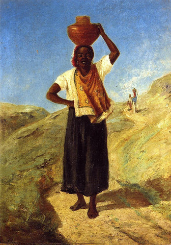 Mulher carregando um jarro na cabeça (Camille Pissarro) - Reprodução com Qualidade Museu