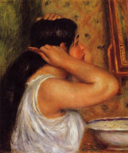 La Toilette - Mulher Penteando o Cabelo (Pierre-Auguste Renoir) - Reprodução com Qualidade Museu