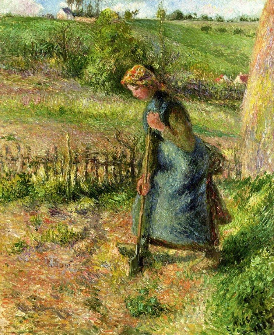 Mulher Cavando (Camille Pissarro) - Reprodução com Qualidade Museu