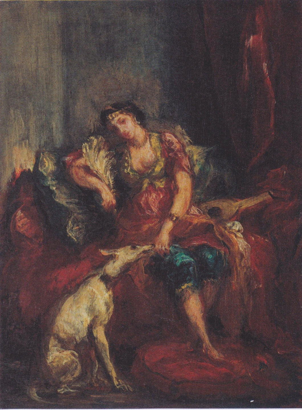 Mulher de Argel com Windhund (Eugene Delacroix) - Reprodução com Qualidade Museu