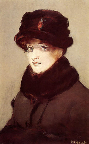 Mulher em peles - Retrato de Mery Laurent (Edouard Manet) - Reprodução com Qualidade Museu