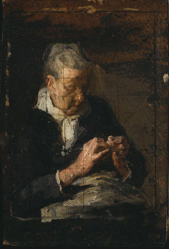 Mulher Tricotando (Thomas Eakins) - Reprodução com Qualidade Museu