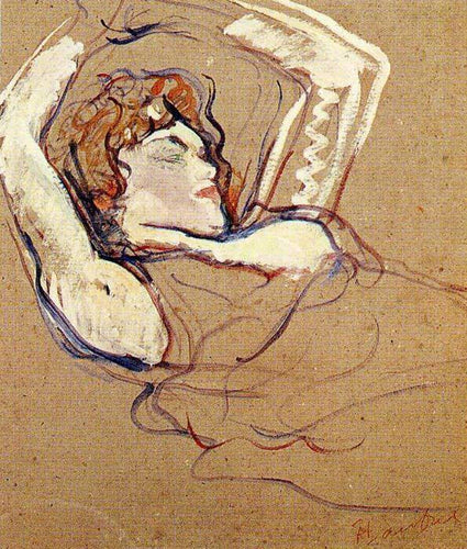 Mulher deitada de costas, ambos os braços levantados (Henri de Toulouse-Lautrec) - Reprodução com Qualidade Museu