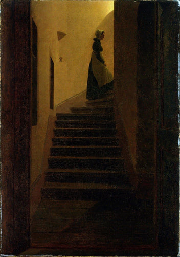 Mulher Na Escada (Caspar David Friedrich) - Reprodução com Qualidade Museu