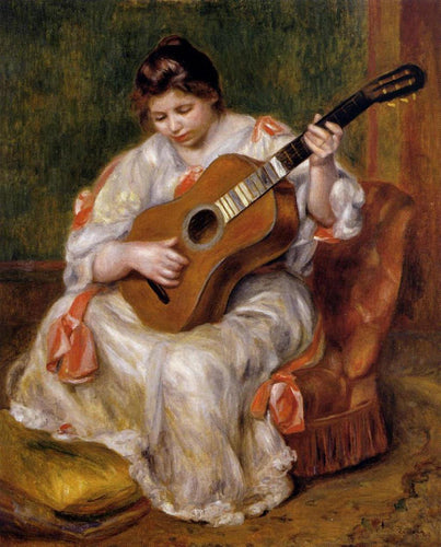 Mulher tocando violão (Pierre-Auguste Renoir) - Reprodução com Qualidade Museu