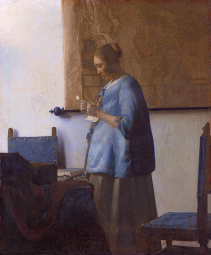 Mulher lendo uma carta (Johannes Vermeer) - Reprodução com Qualidade Museu