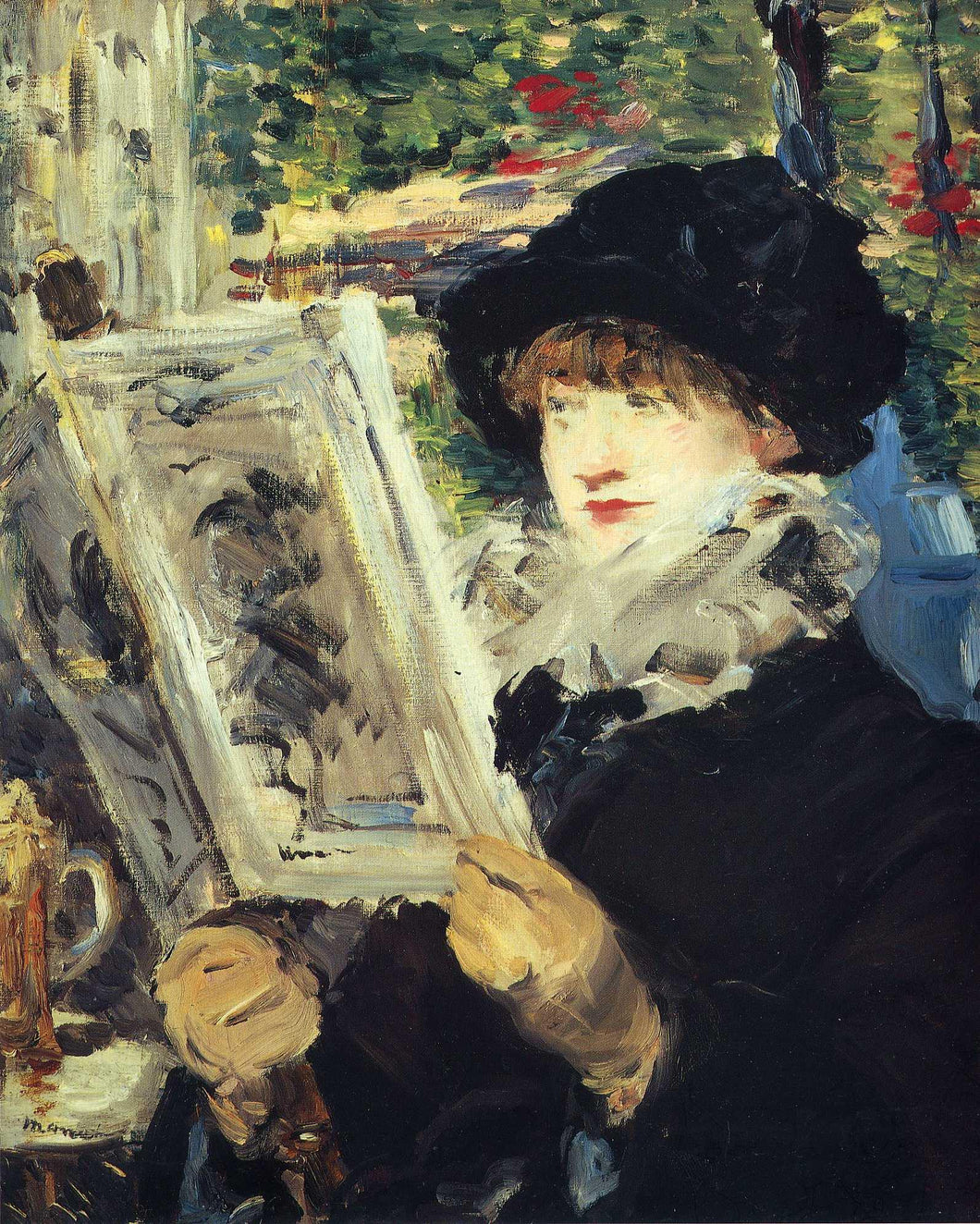 Mulher lendo (Edouard Manet) - Reprodução com Qualidade Museu