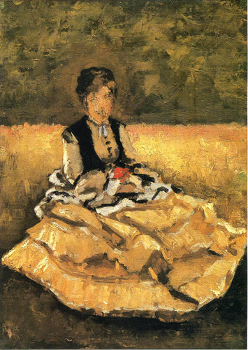 Mulher sentada na grama (Gustave Caillebotte) - Reprodução com Qualidade Museu