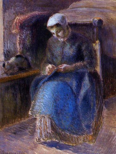 Mulher Costurando (Camille Pissarro) - Reprodução com Qualidade Museu