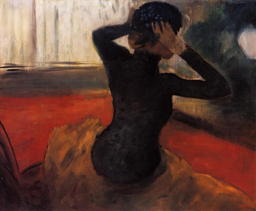 Mulher experimentando um chapéu (Edgar Degas) - Reprodução com Qualidade Museu