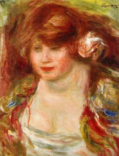 Mulher Vestindo Uma Rosa - Andree (Pierre-Auguste Renoir) - Reprodução com Qualidade Museu
