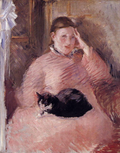 Mulher Com Um Gato (Edouard Manet) - Reprodução com Qualidade Museu