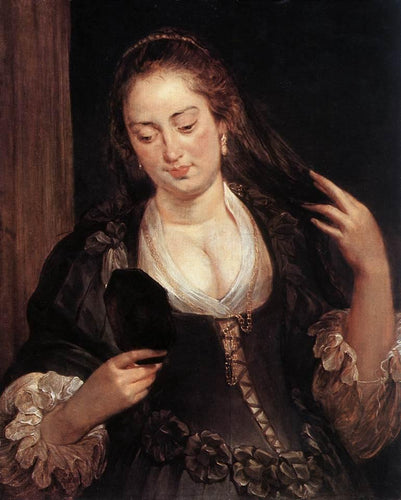 Mulher Com Um Espelho (Peter Paul Rubens) - Reprodução com Qualidade Museu