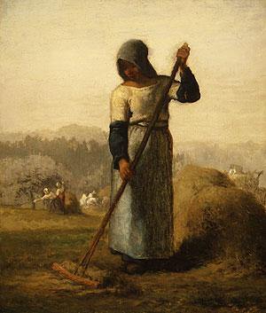 Mulher com ancinho (Jean-François Millet) - Reprodução com Qualidade Museu