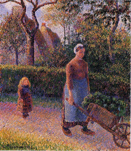 Mulher com um carrinho de mão (Camille Pissarro) - Reprodução com Qualidade Museu