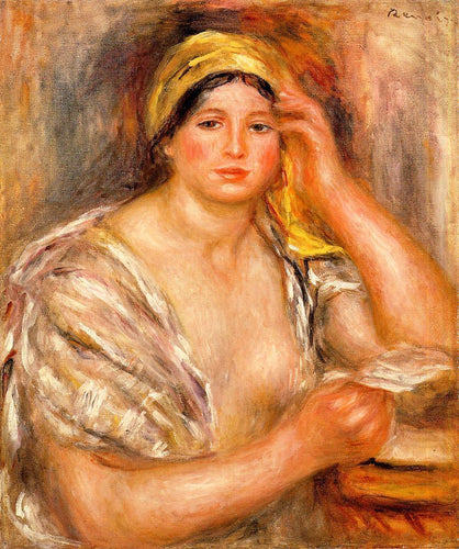 Mulher com um turbante amarelo (Pierre-Auguste Renoir) - Reprodução com Qualidade Museu