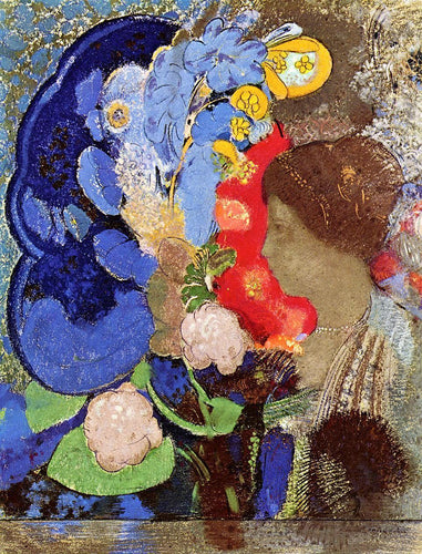 Mulher Com Flores (Odilon Redon) - Reprodução com Qualidade Museu