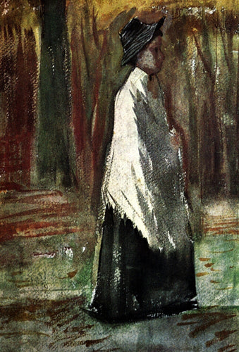 Mulher Com Xale Branco (Vincent Van Gogh) - Reprodução com Qualidade Museu
