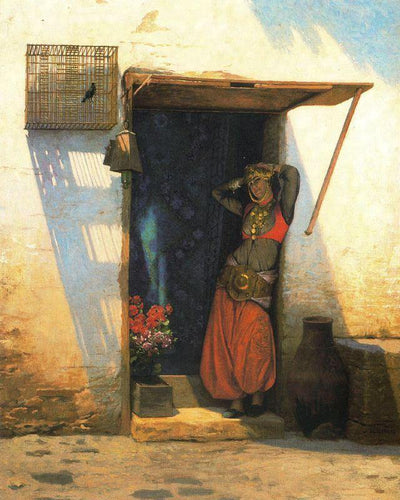 Mulher do Cairo em sua porta (Jean-Leon Gerome) - Reprodução com Qualidade Museu