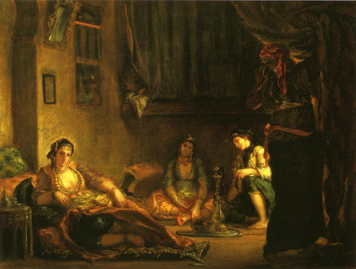 Mulheres de Argel em seu apartamento (Eugene Delacroix) - Reprodução com Qualidade Museu