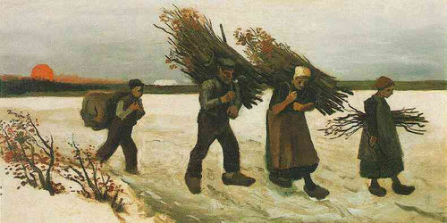 Coletores de madeira na neve (Vincent Van Gogh) - Reprodução com Qualidade Museu