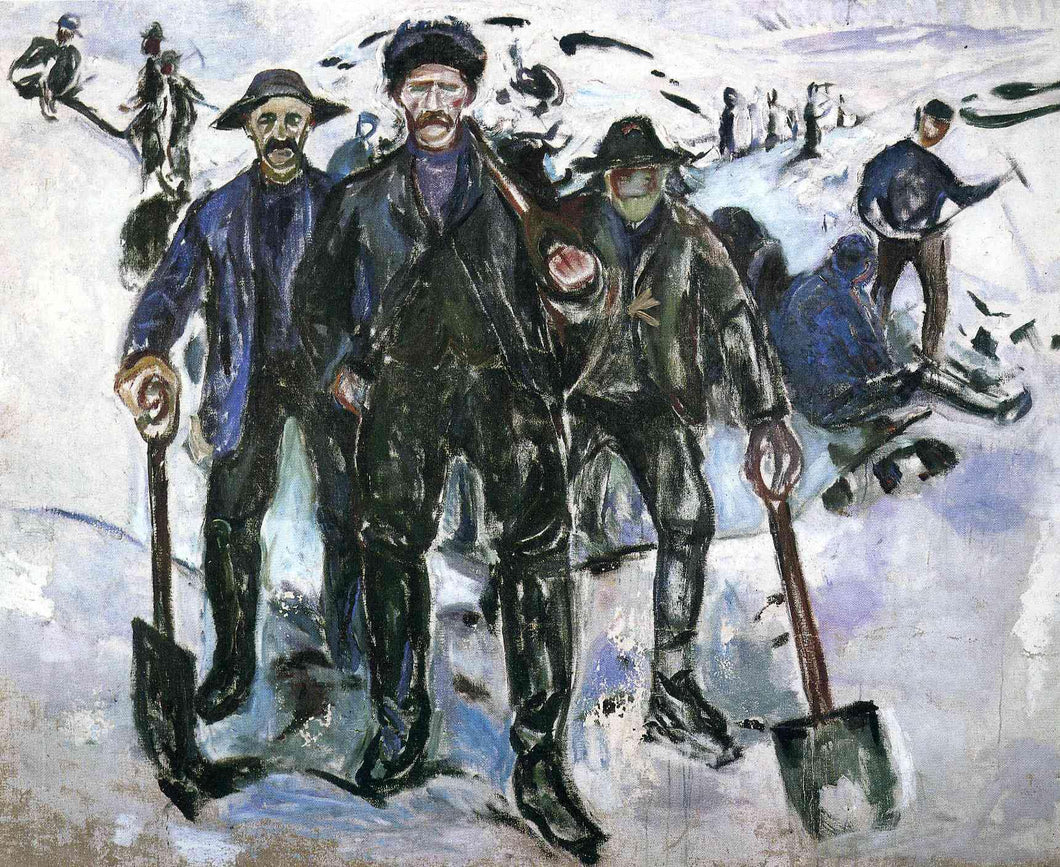 Trabalhadores na neve (Edvard Munch) - Reprodução com Qualidade Museu
