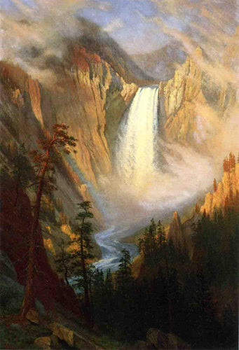 Yellowstone Falls (Albert Bierstadt) - Reprodução com Qualidade Museu
