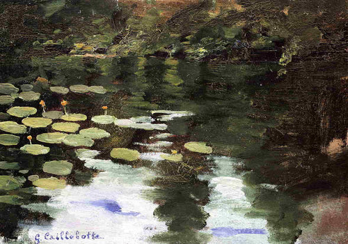 Yerres, na lagoa, nenúfares (Gustave Caillebotte) - Reprodução com Qualidade Museu