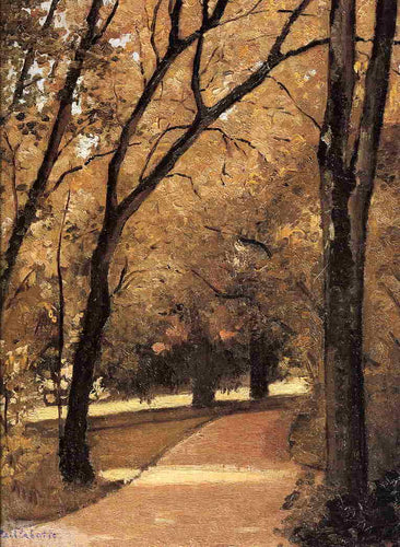 Yerres, caminho pela floresta antiga no parque (Gustave Caillebotte) - Reprodução com Qualidade Museu