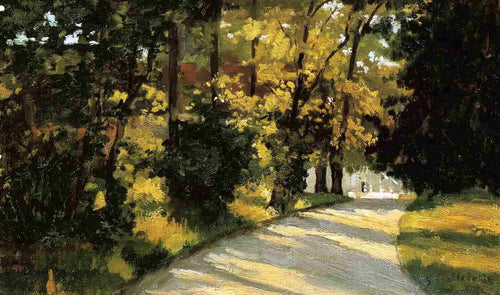 Yerres, caminho pela floresta no parque (Gustave Caillebotte) - Reprodução com Qualidade Museu