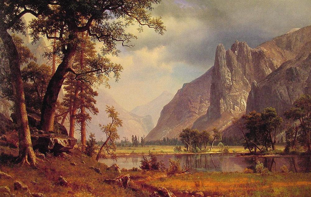 Vale de Yosemite (Albert Bierstadt) - Reprodução com Qualidade Museu