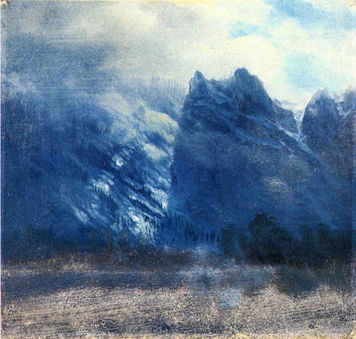 Vale de Yosemite, Twin Peaks (Albert Bierstadt) - Reprodução com Qualidade Museu