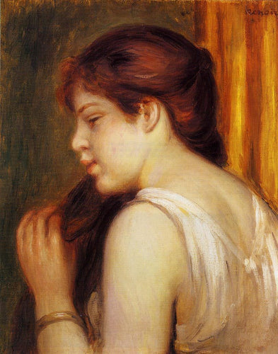 Jovem penteando o cabelo (Pierre-Auguste Renoir) - Reprodução com Qualidade Museu