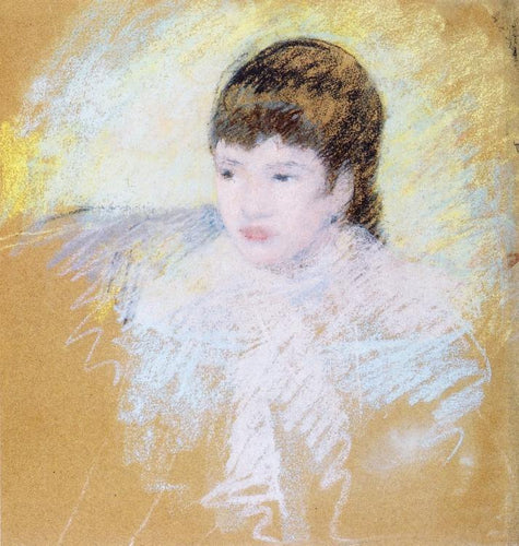 Jovem Com Cabelo Castanho, Olhando Para A Esquerda (Mary Cassatt) - Reprodução com Qualidade Museu