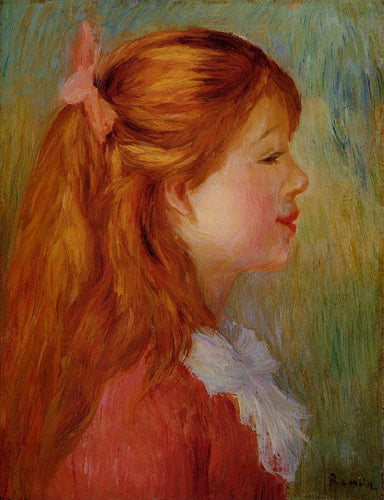 Rapariga com cabelo comprido no perfil (Pierre-Auguste Renoir) - Reprodução com Qualidade Museu