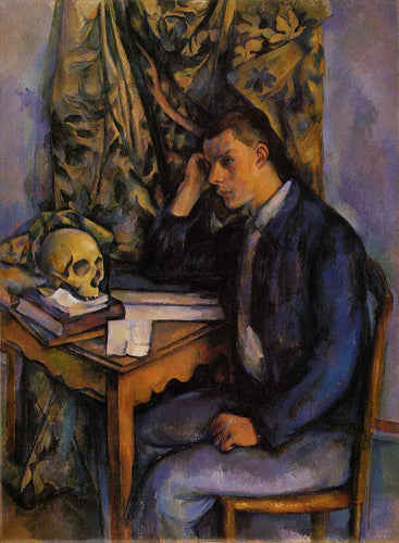 Jovem e crânio (Paul Cézanne) - Reprodução com Qualidade Museu