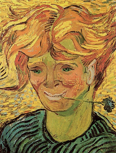 Jovem com centáurea (Vincent Van Gogh) - Reprodução com Qualidade Museu