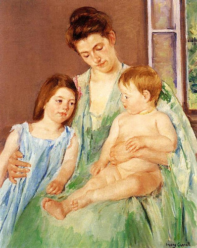 Jovem mãe e dois filhos (Mary Cassatt) - Reprodução com Qualidade Museu